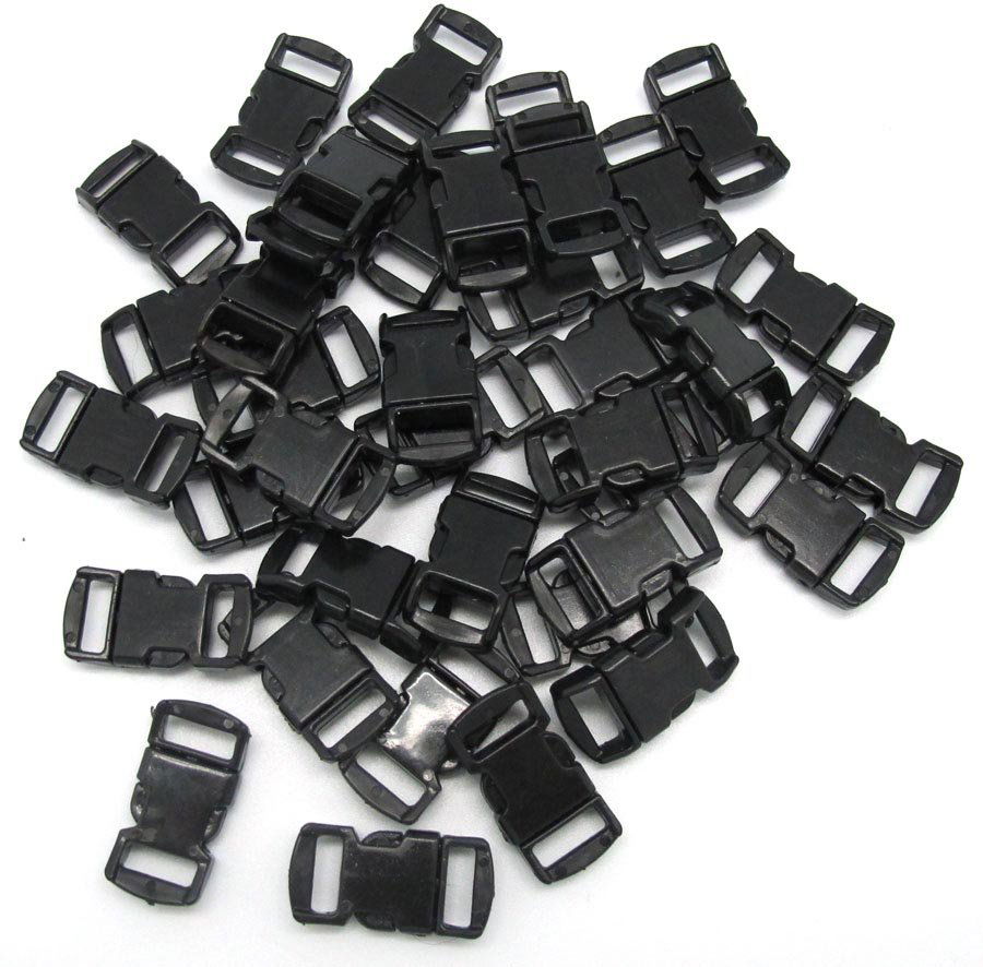 Paracord Bracelet Clips Black (small) Package Of 10