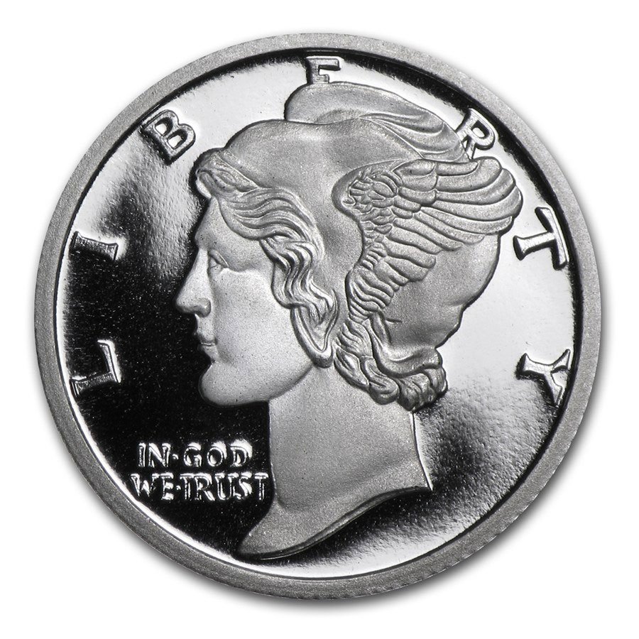 1/10 oz Silver Round - APMEX (Mercury Dime): 1/10 oz Silver Round - APMEX (Mercury Dime) **|**|** 1/10 oz Silver Round - APMEX (Mercury Dime) #42937v2