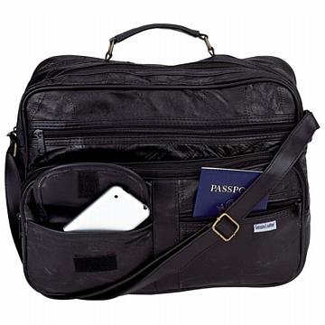 Embassy Italian Stone Design Genuine Leather Tote Bag: Embassy Italian Stone Design Genuine Leather Tote Bag **|**|** Features a pocket on the front for a phone, passport, keys and the zippered pocket in the front for money or small wallet. It also has a 