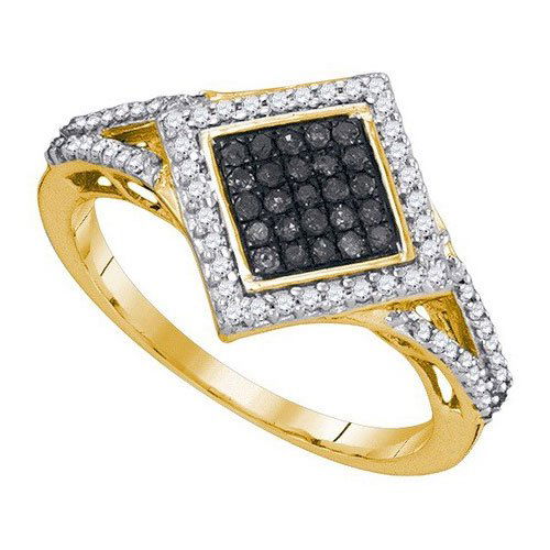 10K Yellow-gold 0.33CTW BLACK DIAMOND FASHION RING: 10K Yellow-gold 0.33CTW BLACK DIAMOND FASHION RING **|**|** JSC Source: 89495 ; Metal: Gold ; Metal Purity: 10KT ; Ring Size: 7 ; Main Stone: I1-I2 ; Total Carat: 0.33 ; Main Stone Color: H-I Color ;