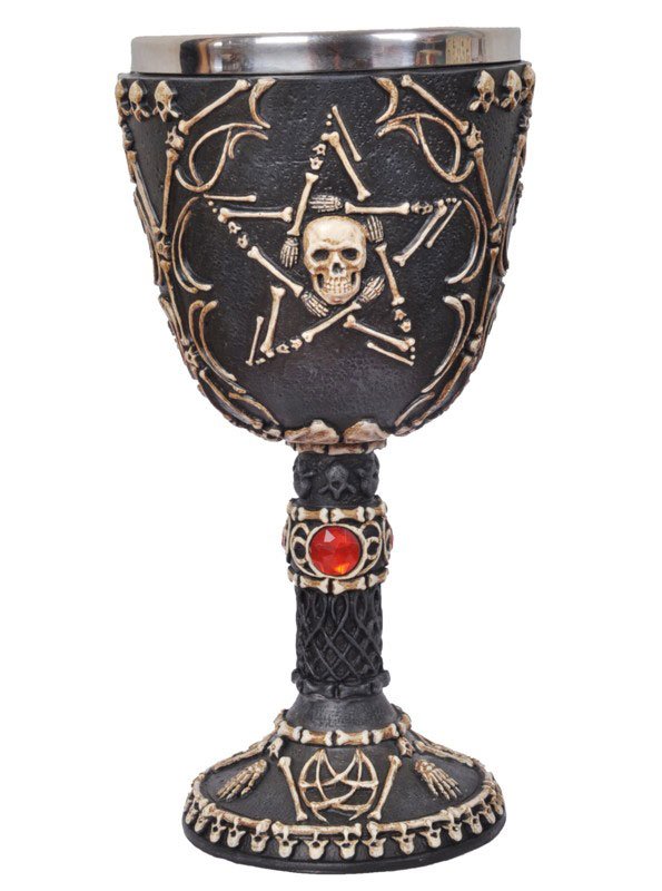 Pentagram/Skull Chalice 7 inches tall. Stainless Stee: Pentagram/Skull Chalice 7 inches tall. Stainless Stee **|**|** Pentagram/Skull Chalice 7 inches tall. Stainless Steel incert #48423v2