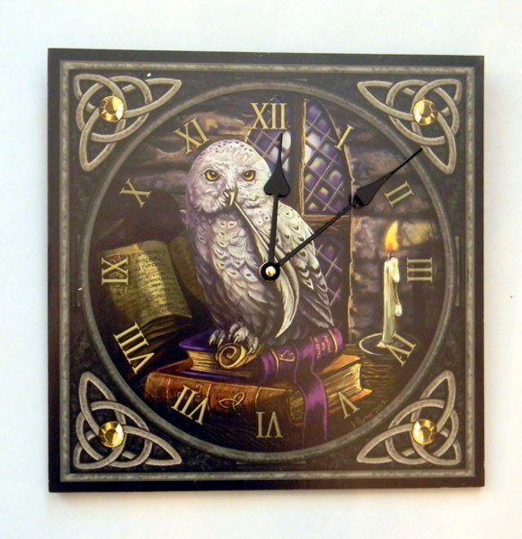 Lisa Parker's Owl Clock 11 1/2 inches square Takes: Lisa Parker's Owl Clock 11 1/2 inches square Takes **|**|** Lisa Parker's Owl Clock 11 1/2 inches square Takes 1 AA battery which is not included #48411v2