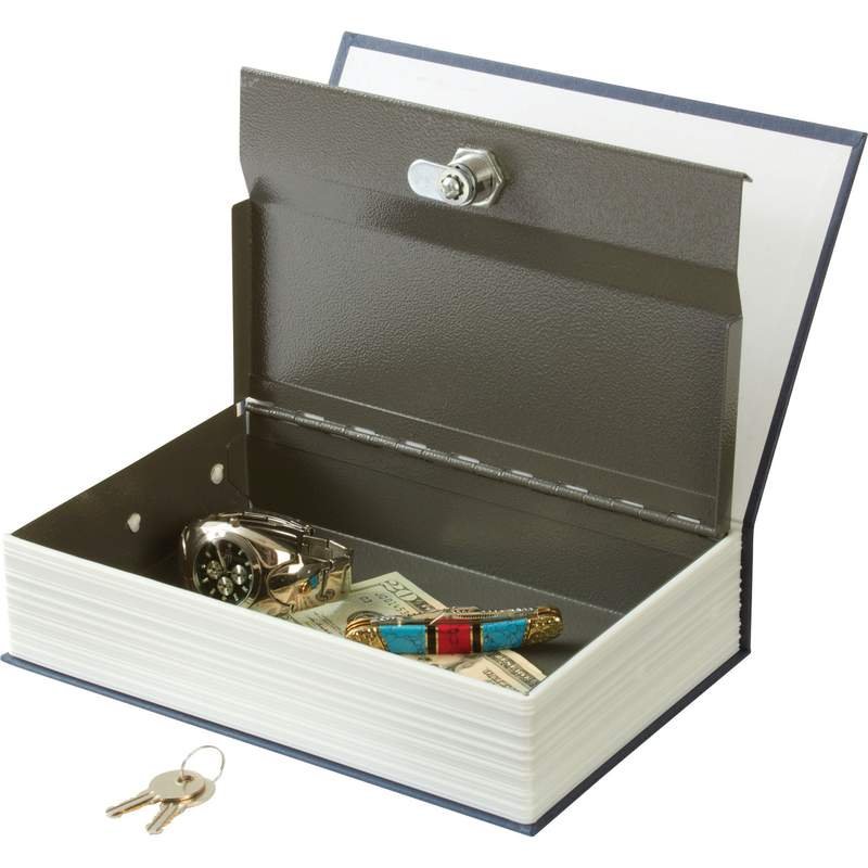 Large Faux Dictionary Safe: Large Faux Dictionary Safe **|**|** Disguised as a dictionary, this safe features a locking metal inner compartment measuring 7-1/4" x 9-7/8" x 2-1/4". Three-digit combination lock. Exterior measures 