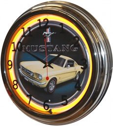 NEON WALL CLOCK "OLD FORD MUSTANG": NEON WALL CLOCK "OLD FORD MUSTANG" **|**|** NEON WALL CLOCK "OLD FORD MUSTANG" #44451v2