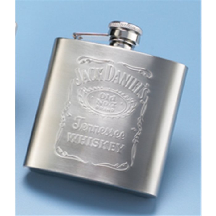 JACK DANIELS MATTE EMBOSSED 6OZ FLASK: JACK DANIELS MATTE EMBOSSED 6OZ FLASK **|**|** JACK DANIELS MATTE EMBOSSED 6OZ FLASK MADE IN U.S.A #14115v2