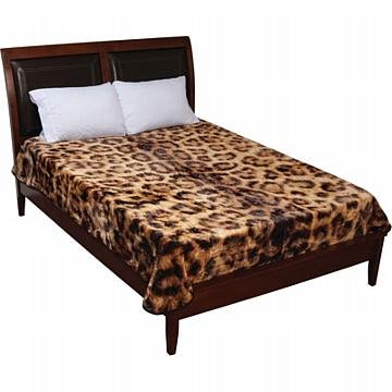 Leopard Print Blanket: Leopard Print Blanket **|**|** 100% polyester. Fits queen or king bed. Measures 79" x 91". #49145v2