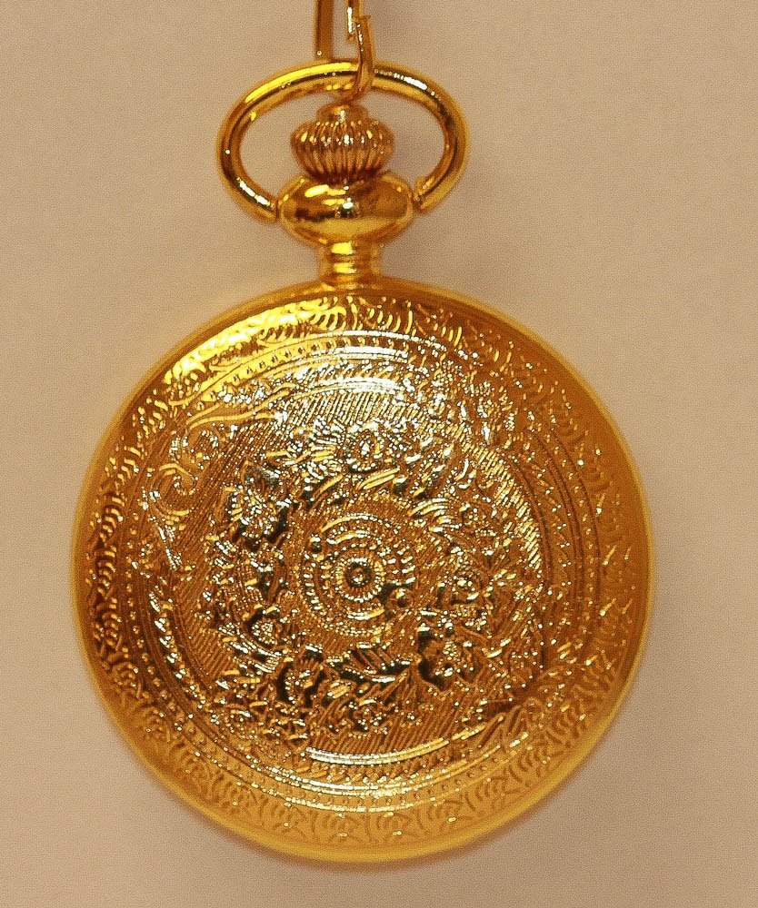GOLD COLORED POICKET WATCH: GOLD COLORED POICKET WATCH **|**|** GOLD COLORED POICKET WATCH #44416v2