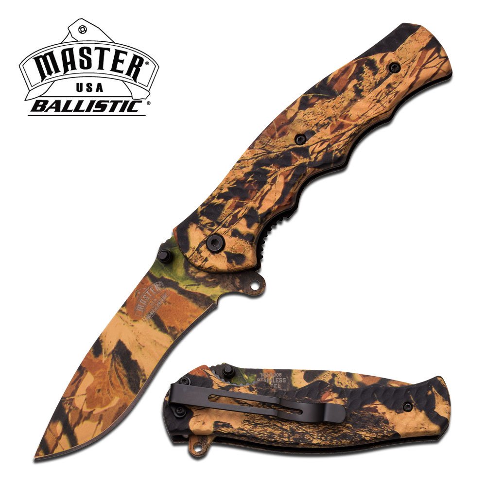 MASTER USA 8" CAMOUFLAGED S/A POCKET KNIFE COMES W/POCK: MASTER USA 8" CAMOUFLAGED S/A POCKET KNIFE COMES W/POCK **|**|** MASTER USA 8" CAMOUFLAGED S/A POCKET KNIFE COMES W/POCKET CLIP #75454v2