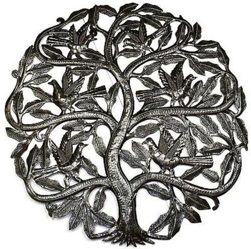 Tree of Life Birds Ready to Fly Metal Wall Art 24-inch: Tree of Life Birds Ready to Fly Metal Wall Art 24-inch **|**|** Hand cut and embossed from metal oil drums by Haitian artisans #HMDTREE4-RR1-5 #86523v2