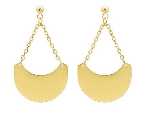 18 Karat Gold Plated Earring set on Stainless Steel: 18 Karat Gold Plated Earring set on Stainless Steel **|**|** 18 Karat Gold Plated Earring set on Stainless Steel 1 3/4 inches #974.027.E #86039v2