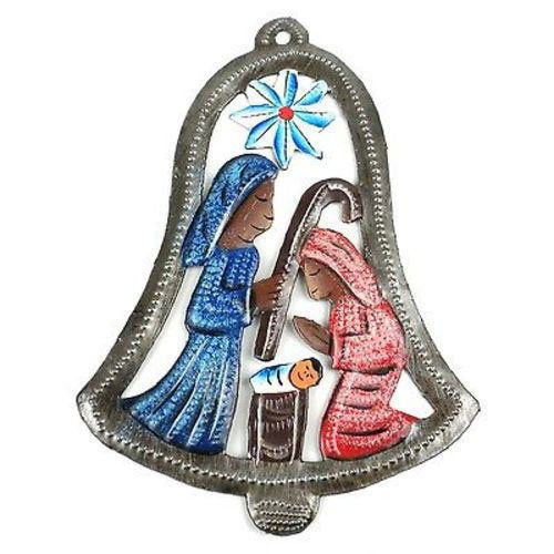 Hand Painted Bell Nativity Wall Art - Croix des Bouquet: Hand Painted Bell Nativity Wall Art - Croix des Bouquet **|**|** Hand-cut and embossed from steel drums by Haitian artisans #HMDNAT11-534113 #87241v2