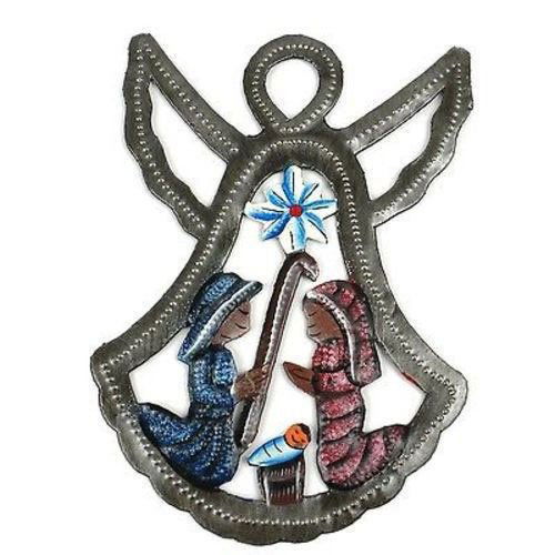 Hand Painted Angel Nativity Wall Art (H) - Croix des Bo: Hand Painted Angel Nativity Wall Art (H) - Croix des Bo **|**|** Hand-cut and embossed from steel drums by Haitian artisans #HMDNAT10-534112 #87251v2
