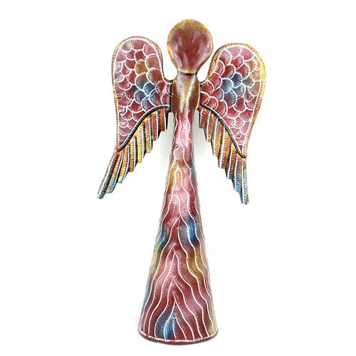 12-inch Hand Painted Metalwork Angel - Pink - Croix des: 12-inch Hand Painted Metalwork Angel - Pink - Croix des **|**|** Hand-cut and embossed from steel drums by Haitian artisans #HMDANG2-534107 #87968v2