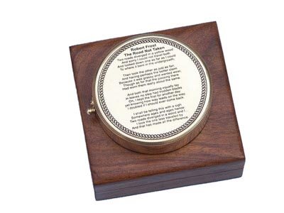 Brass Robert Frost Poem Compass 4": Brass Robert Frost Poem Compass 4" **|**|** Brass Robert Frost Poem Compass 4" #13324v2