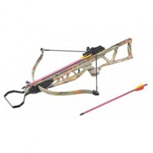 120LBS CAMOUFLAGE RECURVE CROSSBOW COMES W/ 14" ALUMINU: 120LBS CAMOUFLAGE RECURVE CROSSBOW COMES W/ 14" ALUMINU **|**|** FIBERGLASS LIMB, ALUMINUM BARREL 31" LENGTH #39685v2