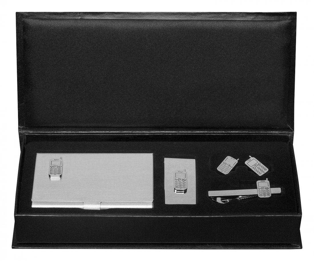 Cellphone Business Card Case, Money Clip, Cufflinks and: Cellphone Business Card Case, Money Clip, Cufflinks and **|**|** Cellphone Business Card Case, Money Clip, Cufflinks and Tie Bar Gift Set #18338v2