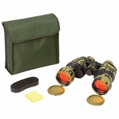 OpSwiss 10x50 Camouflage Binoculars: OpSwiss 10x50 Camouflage Binoculars **|**|** XLR ruby coated lenses for more light and less glare; neck strap; carrying case with strap; and lens cloth. Hinged barrels measure 5-3/4" long #75707v2