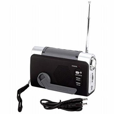 MITAKI WIND UP FLASHLIGHT FM/WEATHER RADIO W/LED FLASHL: MITAKI WIND UP FLASHLIGHT FM/WEATHER RADIO W/LED FLASHL **|**|** FM/weather radio, weather warning alert, recharge jack, and cord for mobile devices. Includes earphone jack, wrist strap and DC output 
