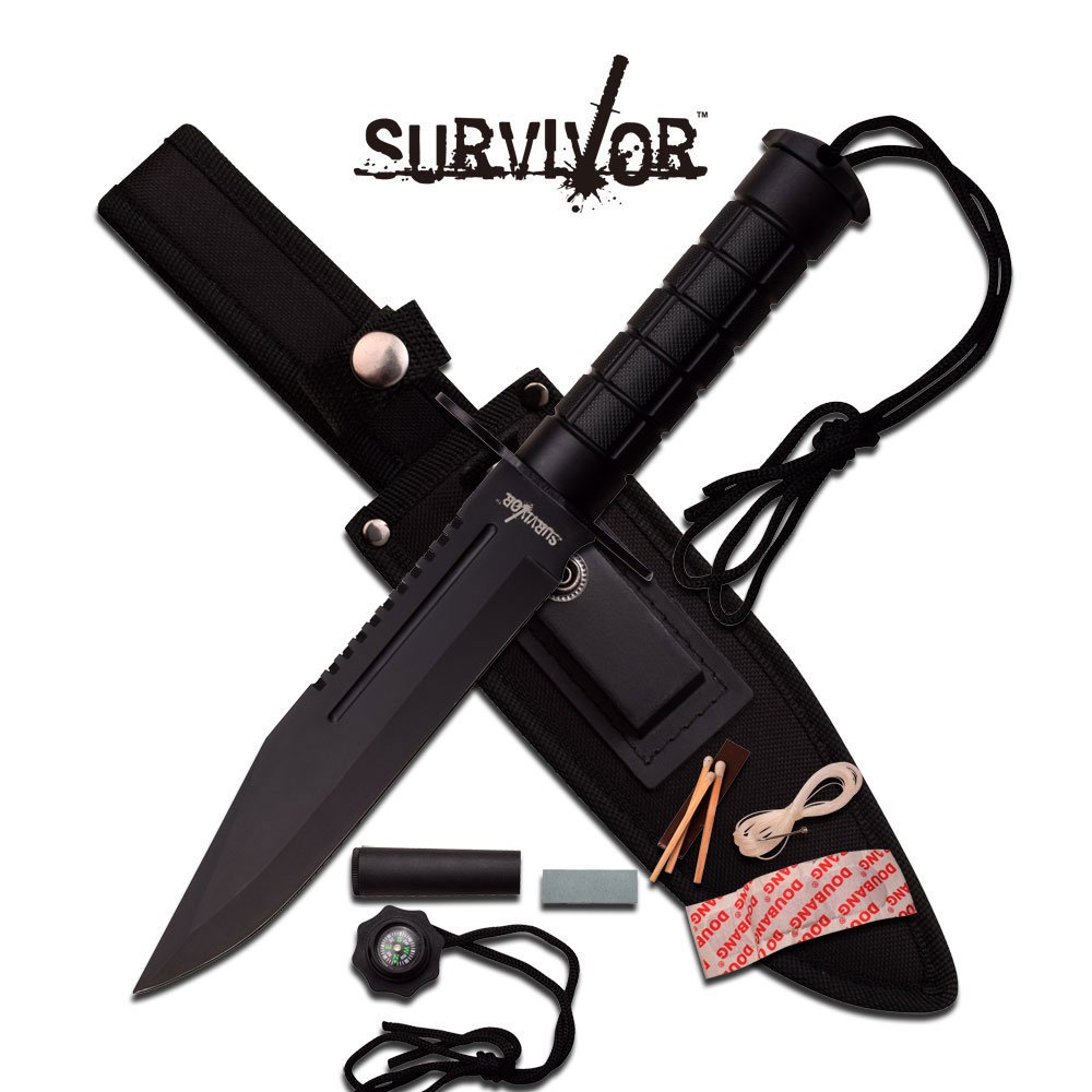 SURVIVOR 12" FIXED BLADE KNIFE COMES W/ SURVIVAL KIT AN: SURVIVOR 12" FIXED BLADE KNIFE COMES W/ SURVIVAL KIT AN **|**|** SURVIVOR 12" FIXED BLADE KNIFE COMES W/ SURVIVAL KIT AND COMPASS #75223v2