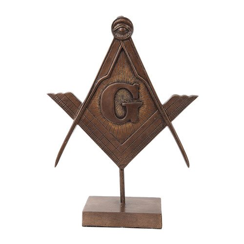 Masonic Symbol Cold Cast Bronze Statue: Masonic Symbol Cold Cast Bronze Statue **|**|** Cold Cast Bronze; 8" x 2 1/2" x 10 1/4" #71196v2