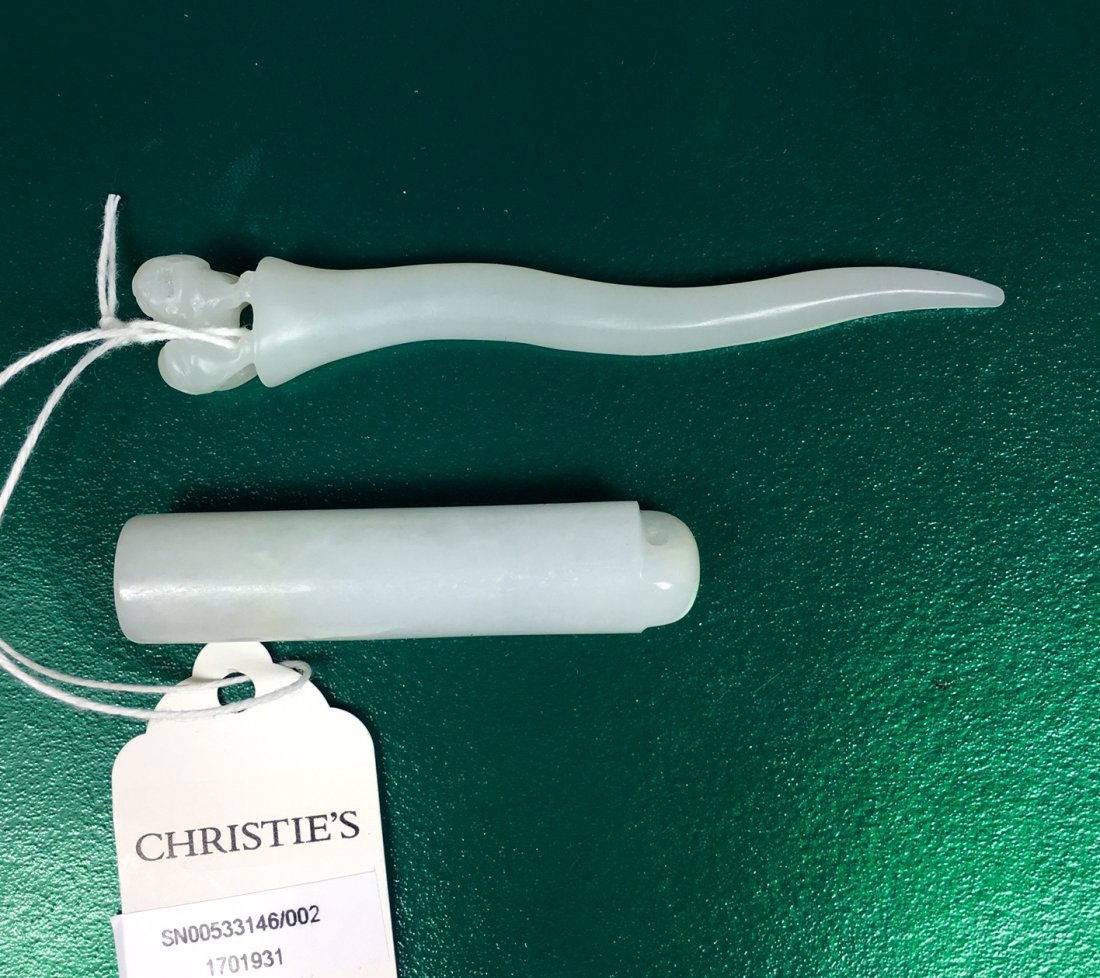 Two Chinese Carved hardstone Fittings, Christie's (1 of 5)