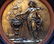 A Bronze Picture of a Lady with Fire, D: 7" , signed by