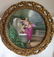 A Porcelain Plate Enamel Picture of a Lady and Baby,