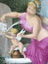 A Porcelain Plate Enamel Picture of a Lady and Baby, - 3