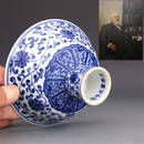 Qing Yongzheng Blue and White Wrapped Lotus Open High