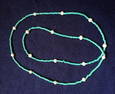 Turquoise & Pearl Necklace from native American, L, 40”