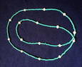 Turquoise & Pearl Necklace from native American, L, 40”