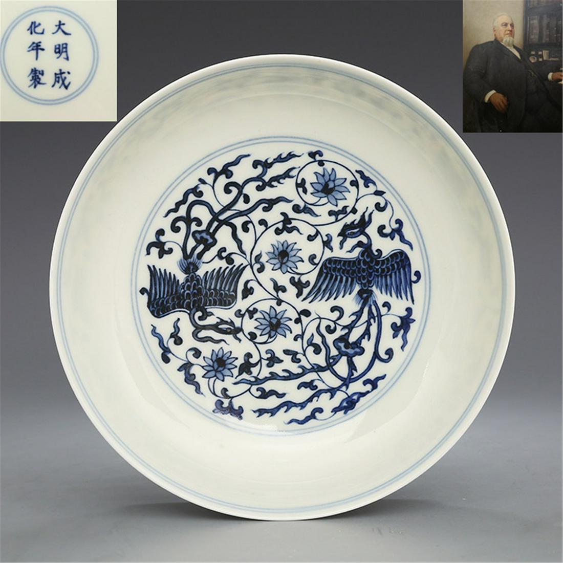 Ming Chenghuan system Blue and white double phoenix (1 of 10)