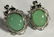 Pair Of Sterling Silver And Jade Earrings, Test