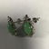 Pair Of Sterling Silver And Jade Earrings, Test - 3
