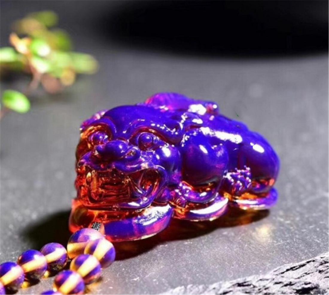 Blue Amber Leaf Pendant (1 of 3)