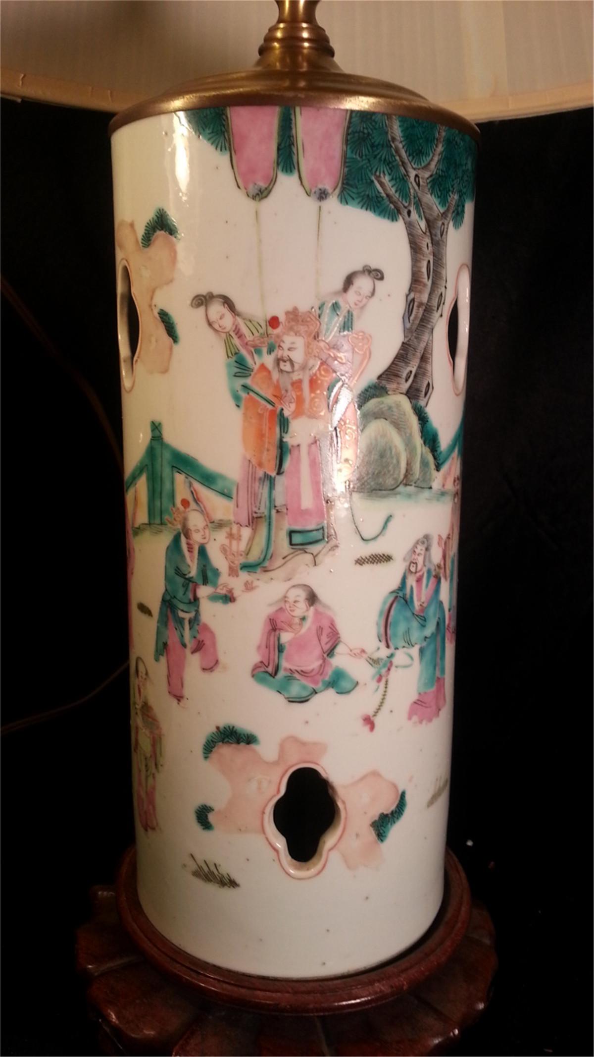 ANTIQUE PORCELAIN lamp: ANTIQUE PORCELAIN lamp