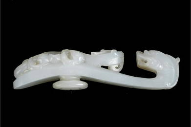 Qing Dynasty Hetian Jade Tie Hook