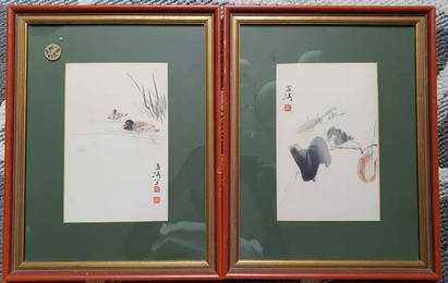 Pair of Hand painting xue tao