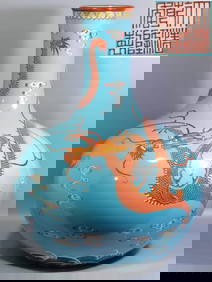 Qinglong Qing Qianlong, turquoise green space and ocean color, Canglong godson, auspicious clouds, (1 of 9)