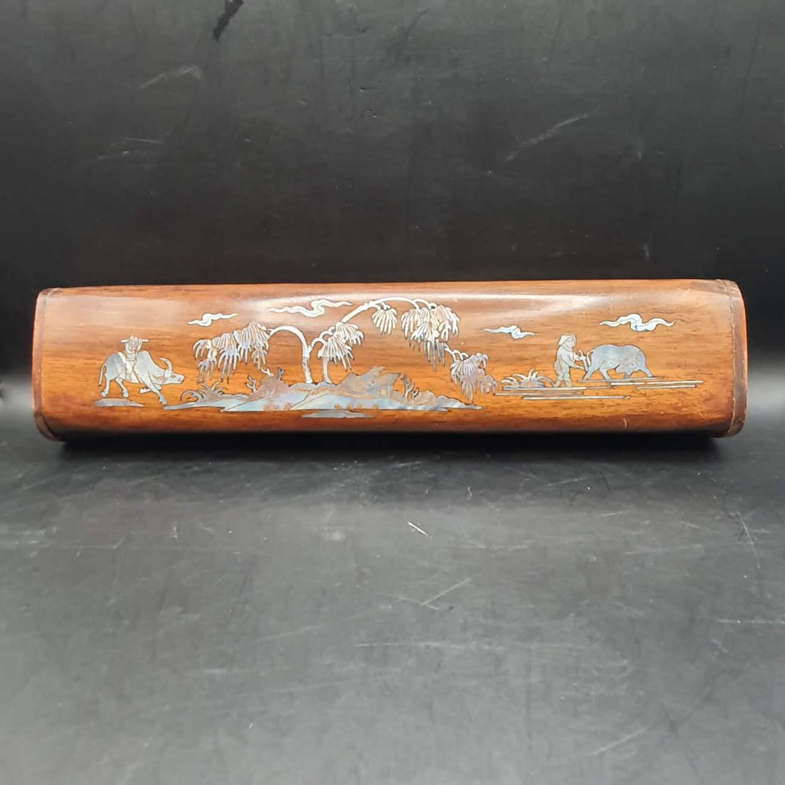 Old inlaid shell carving chopstick box: Old inlaid shell carving chopstick box