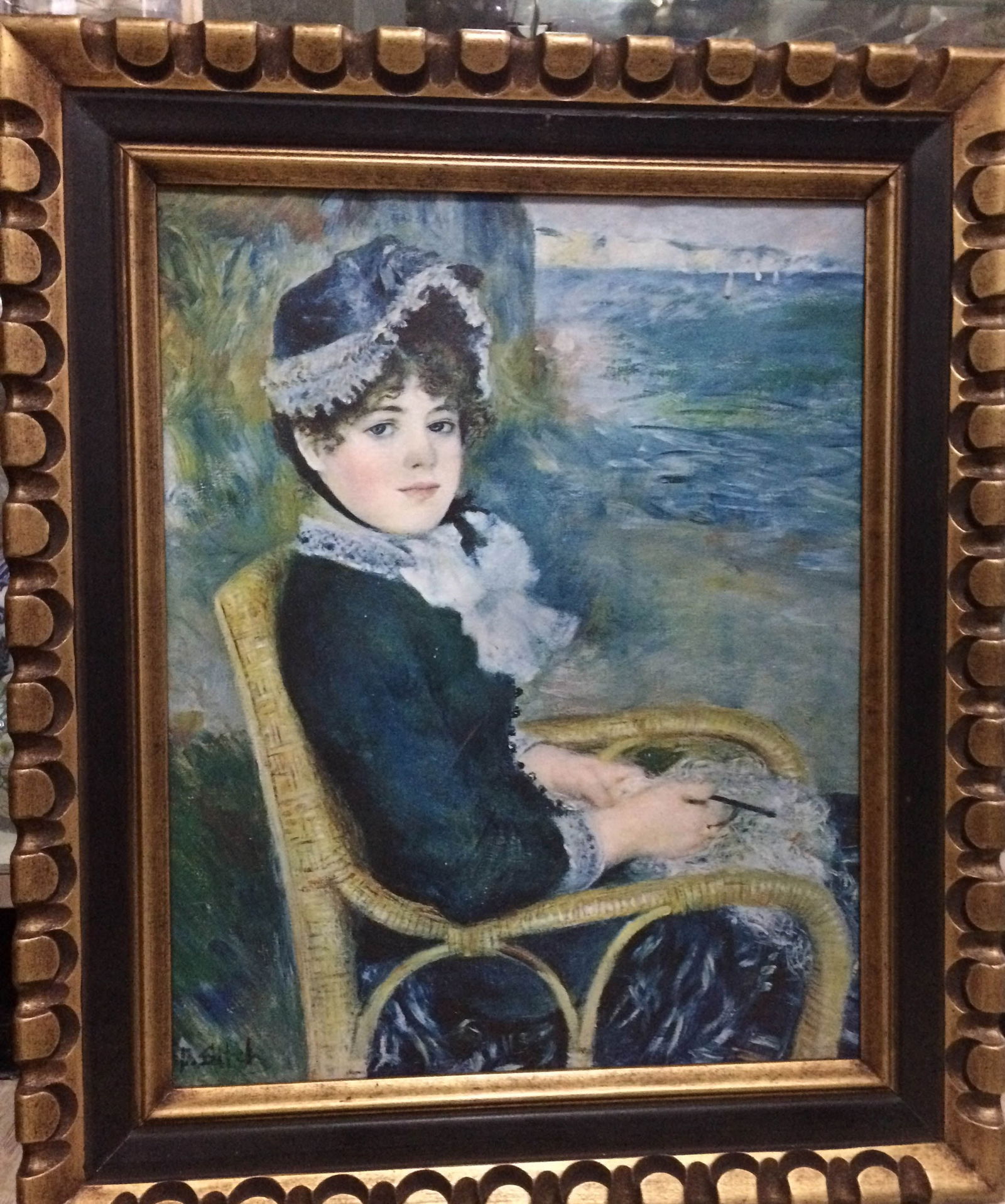 Two Pictures, One in oil painting, one in silk embroidered (1 of 4)