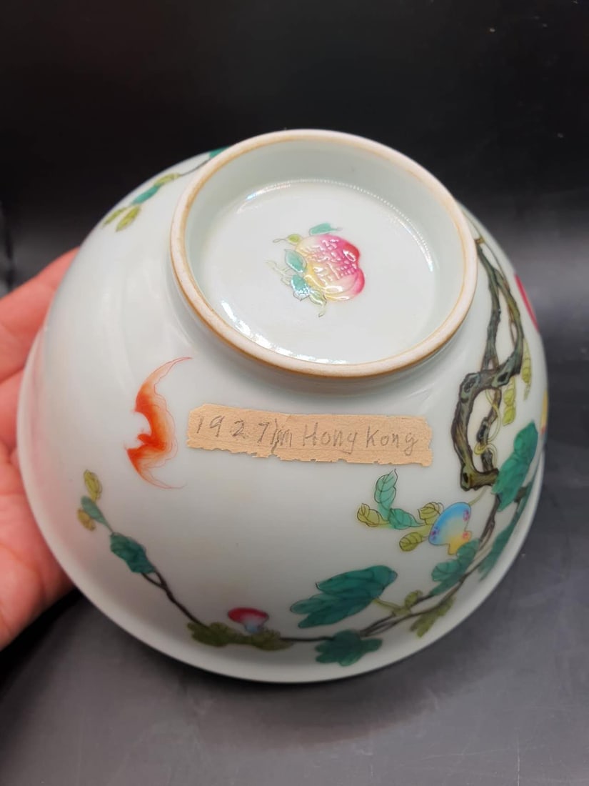 Mark Qing Yongzheng pastel gourd bowl W15cm: Mark Qing Dynasty