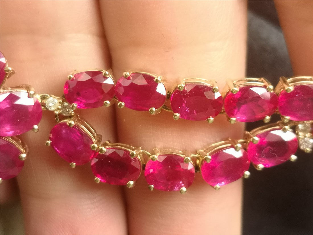 Ruby diamond necklace and certificate - 10