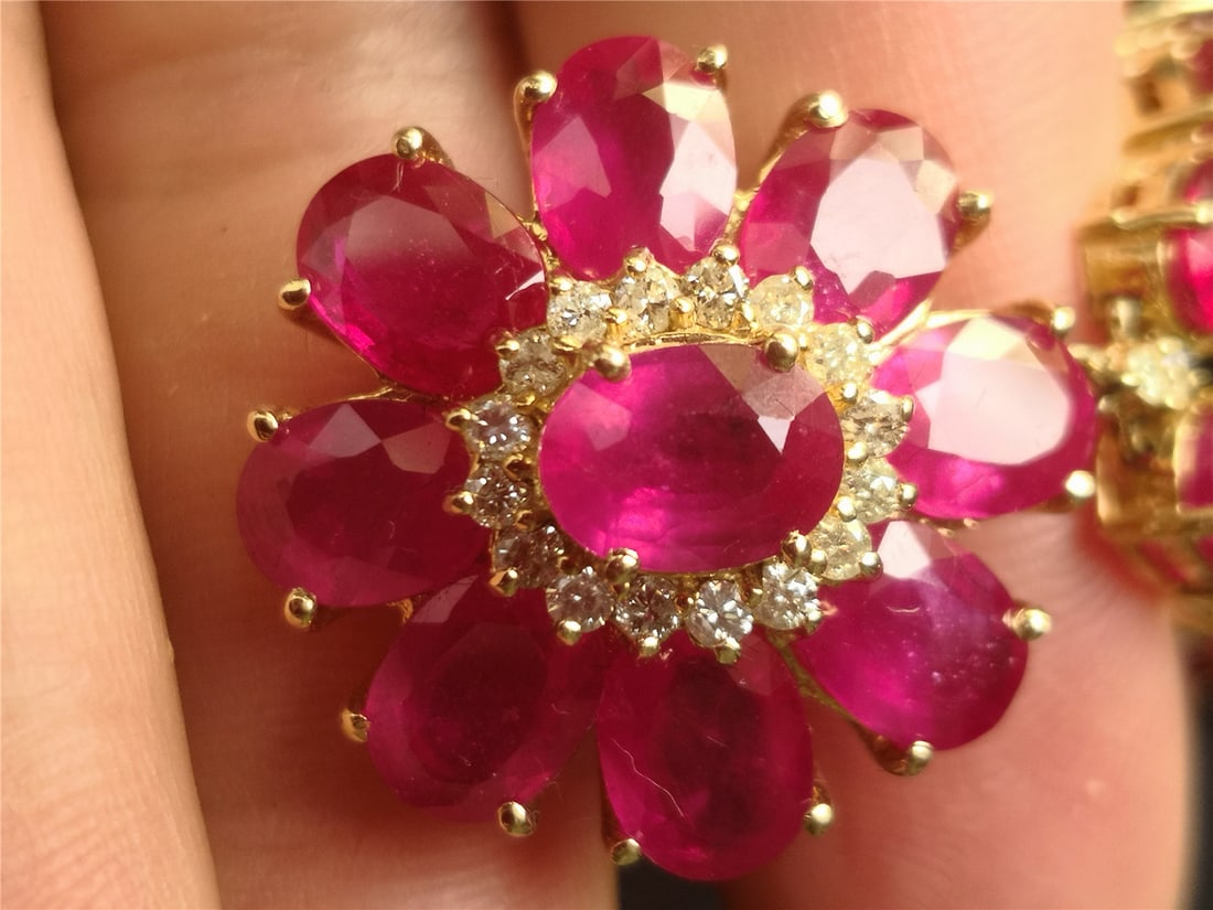 Ruby diamond necklace and certificate - 2