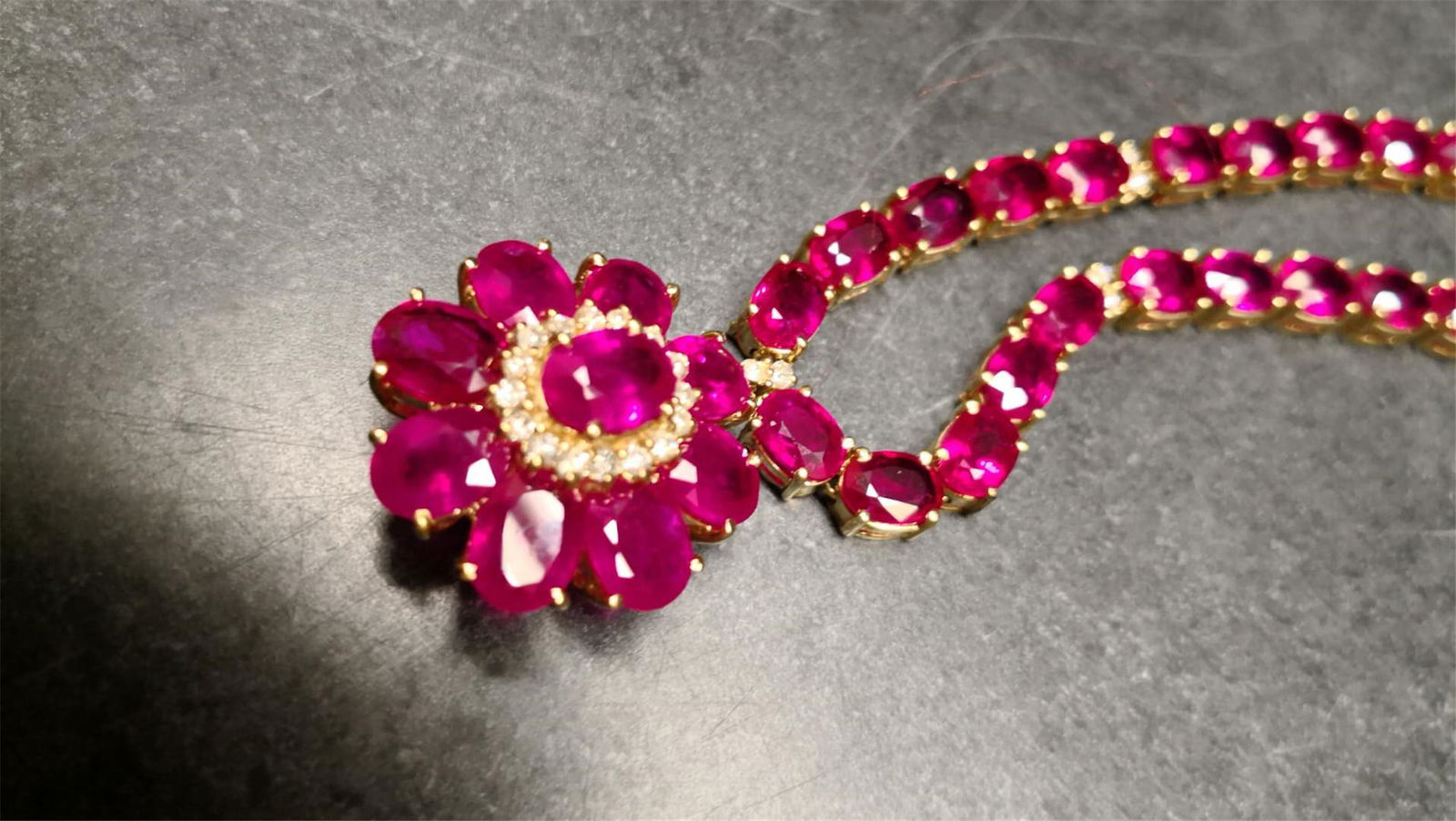 Ruby diamond necklace and certificate - 3