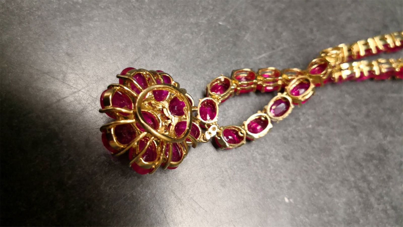 Ruby diamond necklace and certificate - 4
