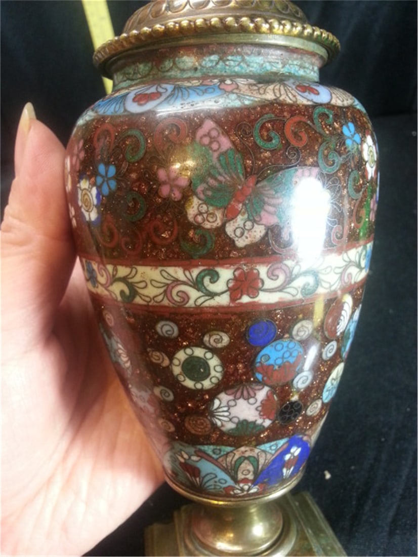 Chinese CLOISONNE INCENSE CLOBULAR KORO (1 of 7)