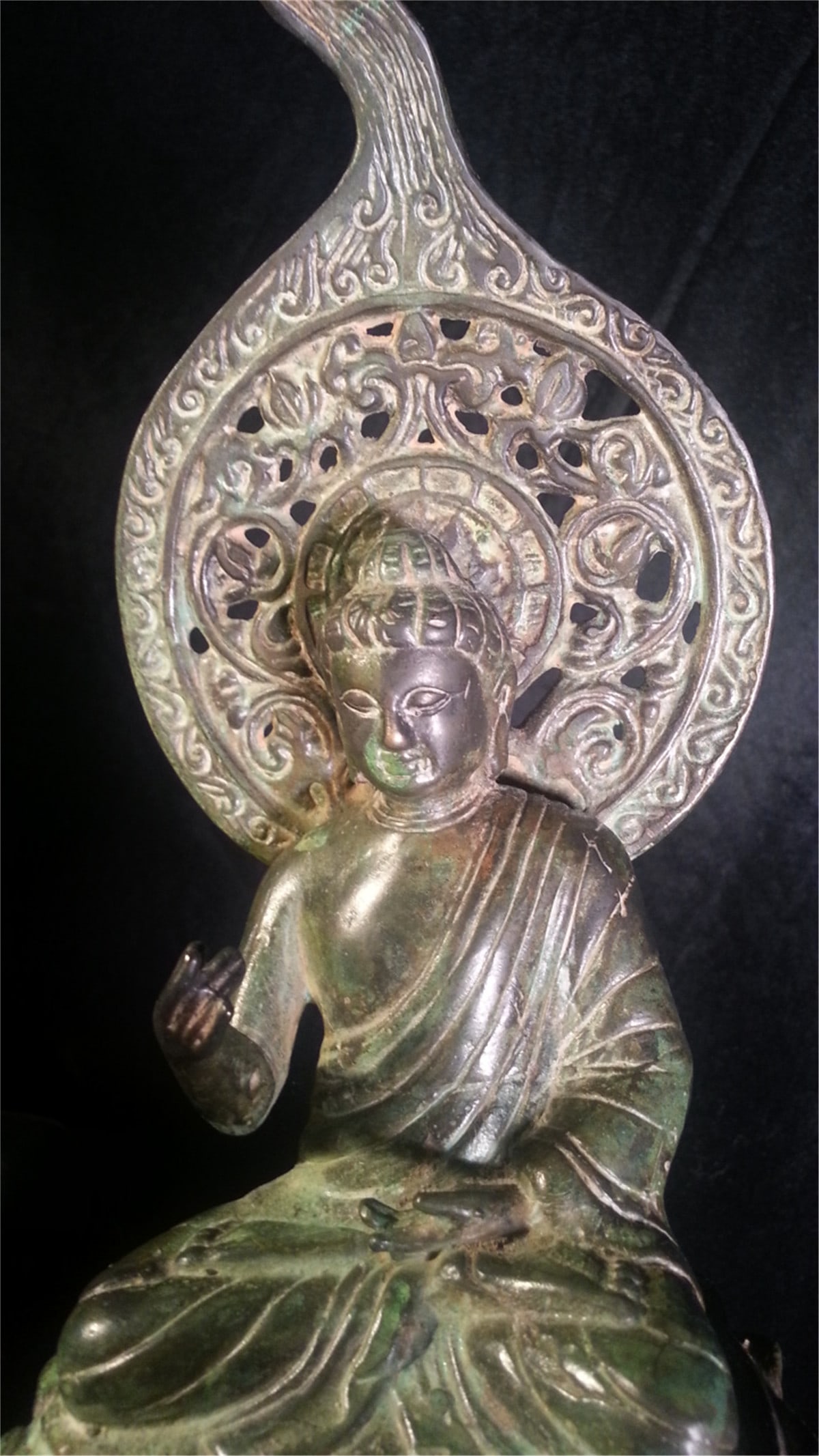 Copper Buddha statue . - 9