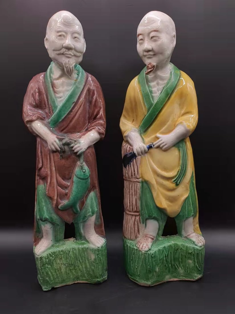 Qing Dynasty A pair of famous sculptures (1 of 8)