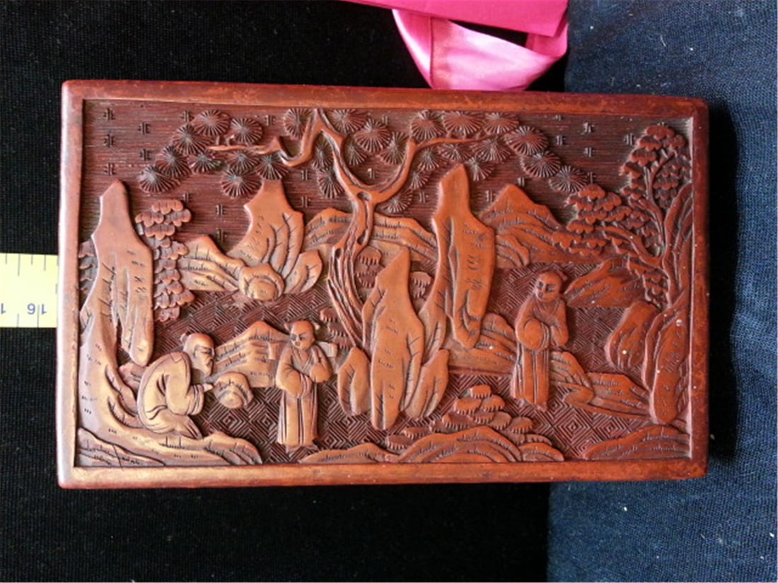 carved cinnabar lacquered Box (1 of 4)